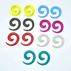 Acrylic spiral tappers, sizes 14g-20mm, ear stretcher expander,