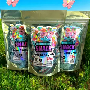 Sour Strips Mix - Blue Razz, Green Apple, Rainbow Sour Belts - Soft and Chewy Assorted Candy Gift Bag