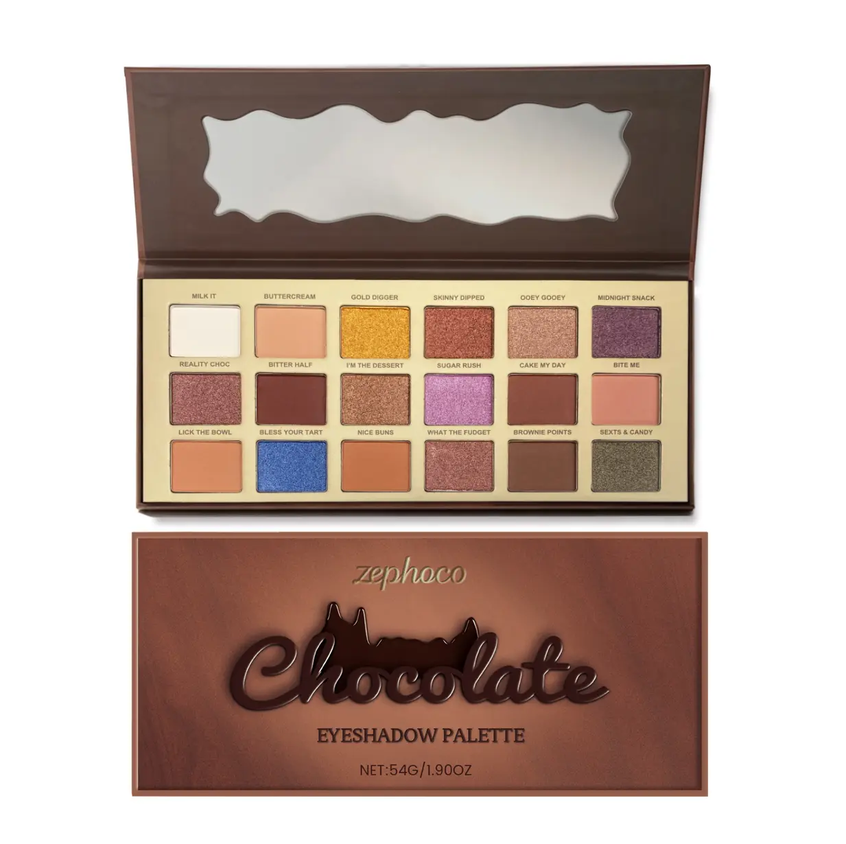 zephoco 18-Color Eyeshadow Palette - Highly Pigmented Matte, Metallic & Neon Color Eyeshadow for a Complete Makeup Transformation & Perfect Smokey Eye, Cosmetic, Highly Pigmented Palette