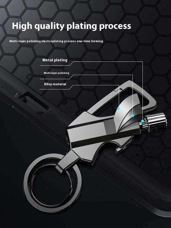 3-in-1 Eternal Multi-function Lighter Keychain with Bottle Opener, Reusable Waterproof Matches, Suitable for Outdoor Survival, Men's Multi-function Gear