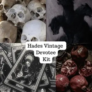 Hades Worship Vintage Bundle, Vintage Witchcraft Tools, Hellenic Witch Devotee Bundle, Beginner Deity Work Kit, Vintage Death Witch Kit