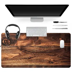 Extra Large Brown Wood Grain Mouse Pad Rustic Gaming Mouse Pad 35x16 Inch Computer Keyboard Mousepad Desk Pad Suitable for Families, Offices and Schools. Perfect Gift for Family Members and Friends