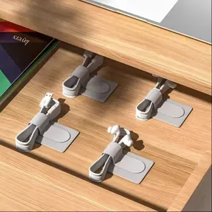 20pcs Self-Adhesive Wire Clips, Wall-Mounted Cable Organizer, Computer Line Holder, Network Cable Management, Easy-To-Use Cord Fixing, Desk Organizer, Desk Accessories