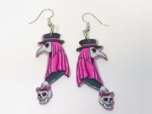 Plague Doctor earrings horror Halloween