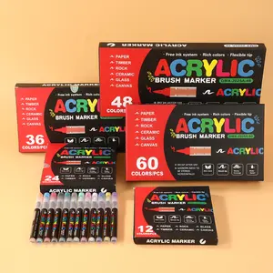 Professional-grade direct liquid acrylic marker pen, no-press, waterproof, colorful, soft tip, large capacity