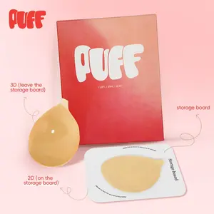 Puff Push-up Sticky Bra – Waterproof & Sweat-proof,  Portable, Reusable, Washable, Essential for Travel Women's Wear with Storage Board & Replaceable Adhesive Pads