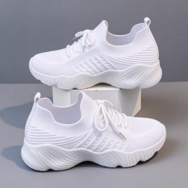 Women's Mesh Knit Chic 2026 Casual Sneakers - Thick Sole, Lightweight Lace-Up, Retro Athletic Walking Shoes, Fall Daily Work School Shoes (4 Colors)