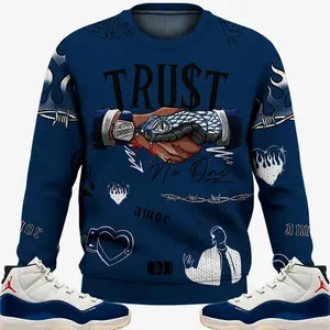 2025 Retro Rare Air 11s Sweater, Sweatshirt Trust No One Couples Matching Outfits Streetwear Sneaker Shirt Clothes Fabric