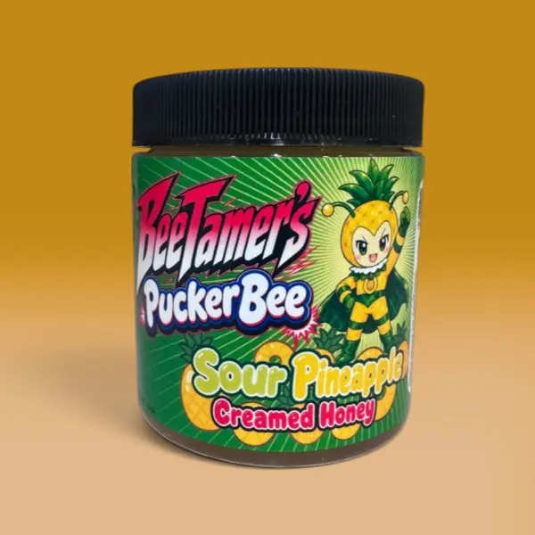 Pucker Bee Sour Pineapple Creamed Honey  – 6 oz