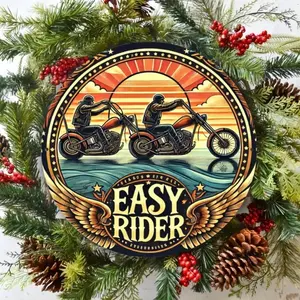 Vintage Metal Motorcycle Sign 8x8 Inch Iron Wall Decor Circular Bar Cafe Club Kitchen Decor Retro Flat Printed Hanging Picture M