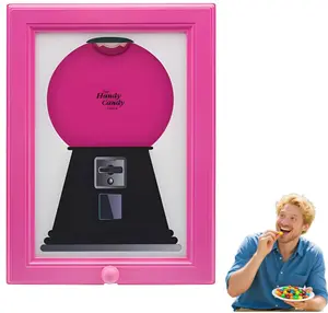 Handy Candy Frame,Candy Dispenser Wall Mounted Picture Frame, for candy, nuts, dog and cat treats. Hang it on the wall or place it on a table (Pink)