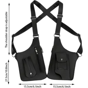 Tactical Anti-Theft Men's Crossbody Bag Water-Resistant PU Leather Multi-Compartment Adjustable Strap for Camping Hiking & Outdoor Adventures Shoulder Messenger Bag