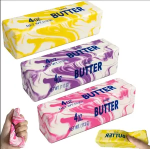 Butter Squishy Stress Toy, Realistic Butter Stick Fidget, Slow Rising Soft Squeeze Toy for Adults Stress Relief & Anxiety Relief, Sensory Desk Toy & Gift for Office Home