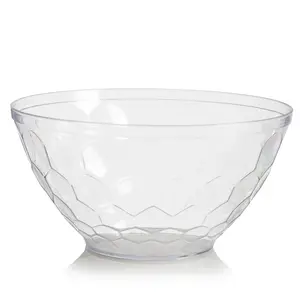 Clear Plastic Embossed Salad Bowl 1 Pack