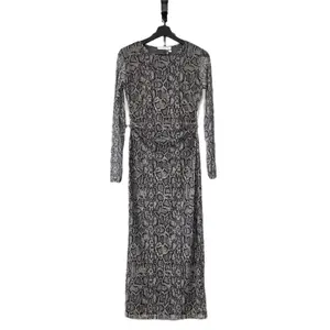 Mango Dress - Stylish Long Sleeve Maxi Dress with Unique Snake Print for Women