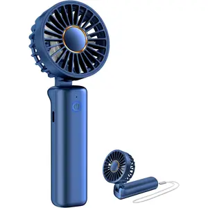 Portable Handheld Fan, Mini Desk Fan, Multi-Function Fan, 2000mAh Ultra-Long Battery Life, Ultra-Quiet, 3-Speed Adjustment(Blue)