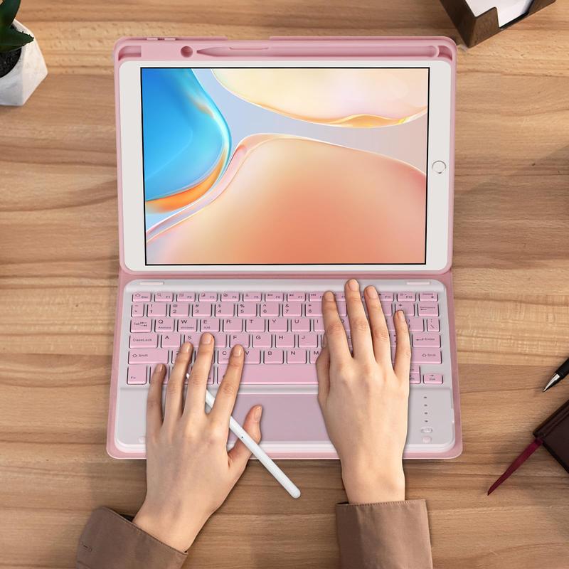 Keyboard Case with Mouse For iPad (A16) 11th Gen&10th Gen, Magnetic Case with Keyboard, Touchscreen and Mouse, Thin & Light Cover with Pencil Holder, Foldable Protective Cover, Auto Wake/Sleep, USB-C Charging,  Anti-Drop Design, Tablet