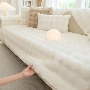 Thick Plush Sofa Seat Cushion, Non-Slip Sofa Slipcover, Warm Soft Pet Friendly Furniture Pad, Modern Simple Living Room Sofa Protector, Soft Padded Cushion