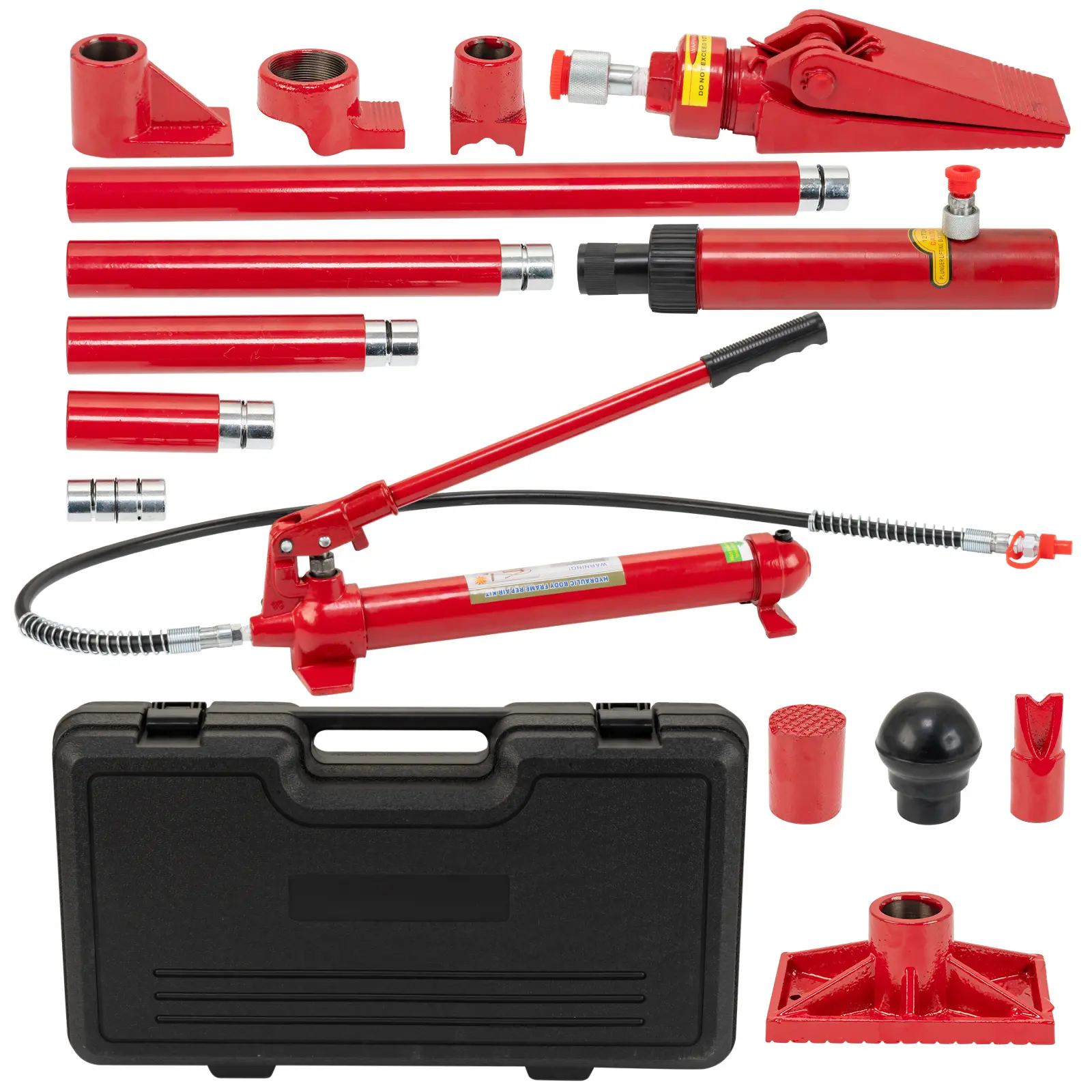 Heavy Duty 12 Ton Hydraulic Porta Power Jack Set, Electric Auto Body Frame Repair Tool, 4.6 Ft Hose 26455 LBS Capacity for Automotive Truck Garage Maintenance Including Storage Case Pneumatic Jack