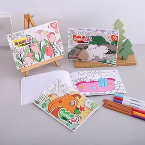 Cartoon Doodle Book, 30 Sheets Toddler Coloring Book, 4 Themes Available, Portable Art Gift for Kids