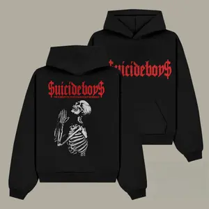 The skeleton of the suicide boy g59 praying Double-sided graphic streetwear Menswear life hoodies,Fashion Pullover Soft Hooded Sweatshirt,It is suitable for spring, winter and fall outfits,Suitable for all occupations Baseball Cargo