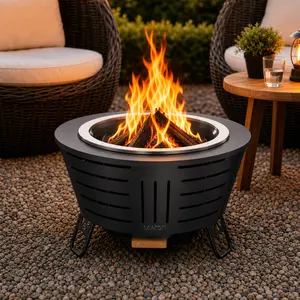 26” Smokeless Fire Pit | All-in-One Set for Cozy Outdoor Nights!NO MORE SMOKY CAMPFIRES!