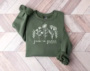Grow In Grace Sweatshirt, Faith Sweatshirt, Christian Sweatshirt, Jesus Shirt, Bible Verse, Faith Shirt, Christian Gift