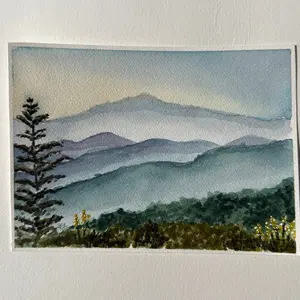 Ezekiel Watercolor Mountain Painting