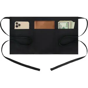 Stay Organized on Shift!Heavy-Duty Waiter Apron with 3 Deep Pockets for Pens, Tips & Orders