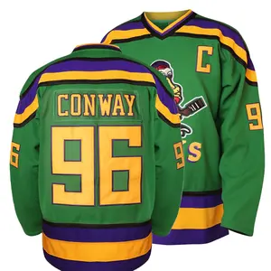 Mighty Ducks Jersey Movie Ice Hockey Jersey Charlie Conway #96 Adam Banks #99 90S Hip Hop Clothing for Party Orange Modern Sportswear Christmas gifts UglySweater