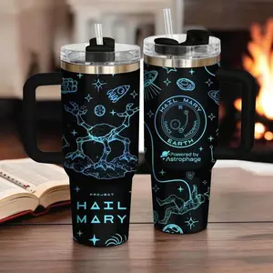 Project Hail Mary Tumbler | 40oz Handle Mug | 20oz Powered by Astrophage | Scifi Booklist Reader Gift | Aesthetic Water Bottle