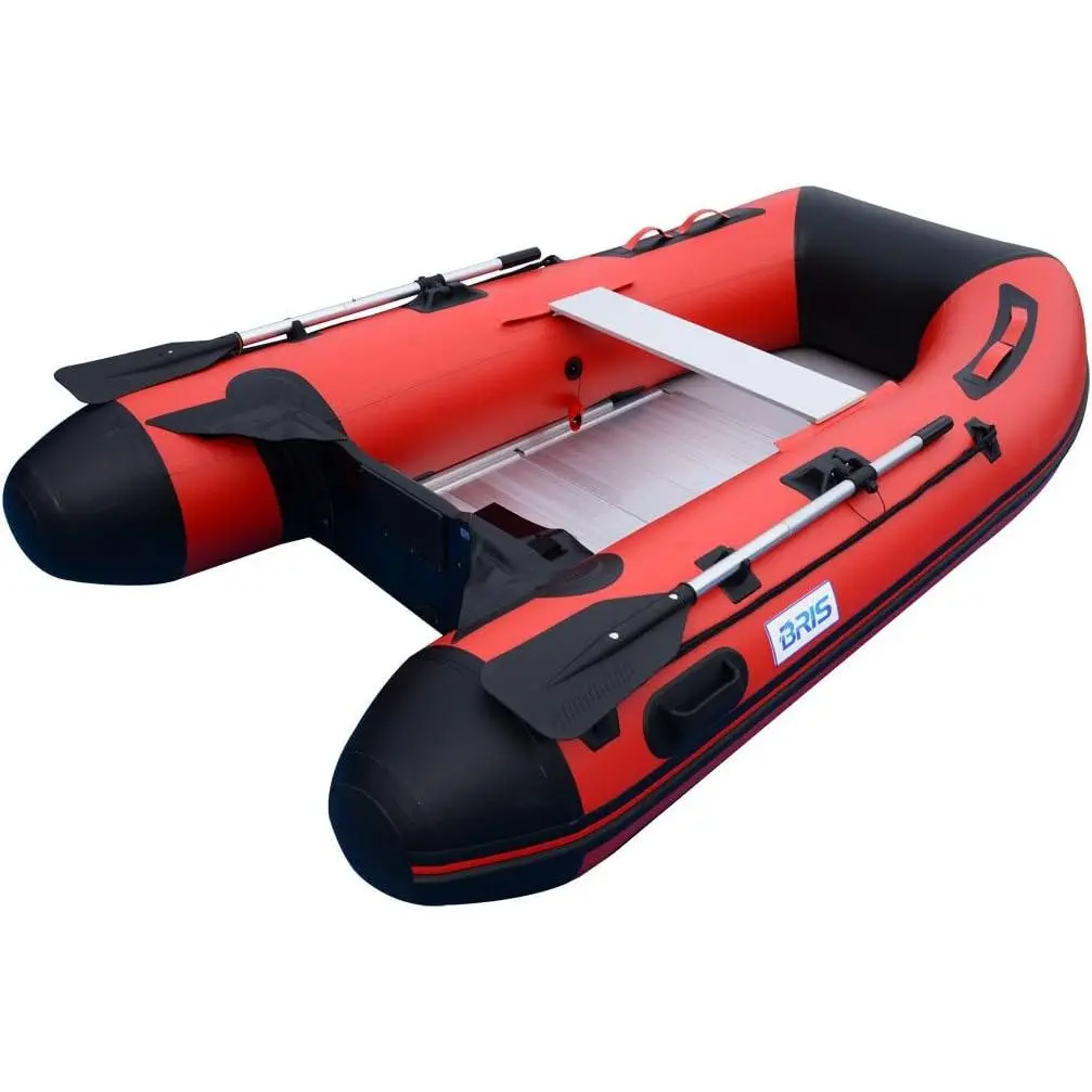 JHRJ 8.8ft Inflatable Boat Dinghy Tender Fishing Pontoon Boat with Aluminum Floor