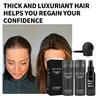 SILLKVA 4PCS Unscented Anti-Thinning Hair Building Fiber Haircare Kit - 2x27.5g Styling Powders, 50ml Adhesive Spray, Precision Applicator, Bald Spot Coverage, Instant Fuller Hair, Natural Blending Effect for Adults (Hairline/Crown Touch-Ups)