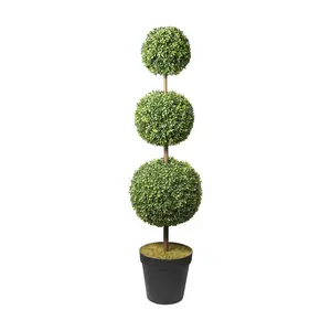 Haute Decor Triple Ball Boxwood Topiary Adjustable to 64"