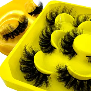 Manga Lashes 3D Fluffy Faux Mink Lashes Natural Look Fake Eyelashes 5 Pairs Anime Lashes Look Like Individual Clusters