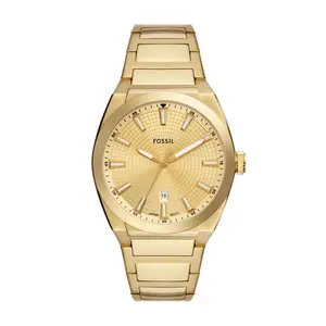 Fossil Men's Everett Three-Hand Date, Gold-Tone Stainless Steel Watch Fossil Men's Everett Three-Hand Date, Gold-Tone Stainless Steel Watch