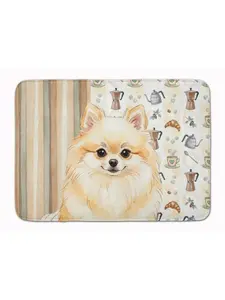 Carolines Treasures WDK7562RUG 19 x 27 in. Cream Pomeranian Coffee Bar Memory Foam Kitchen Mat