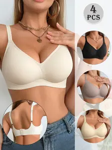 Wireless seamless jelly push-up bra with side tightening, adjustable straps & back closure. Breathable, non-shaking, skin-friendly, and versatile for all occasions!