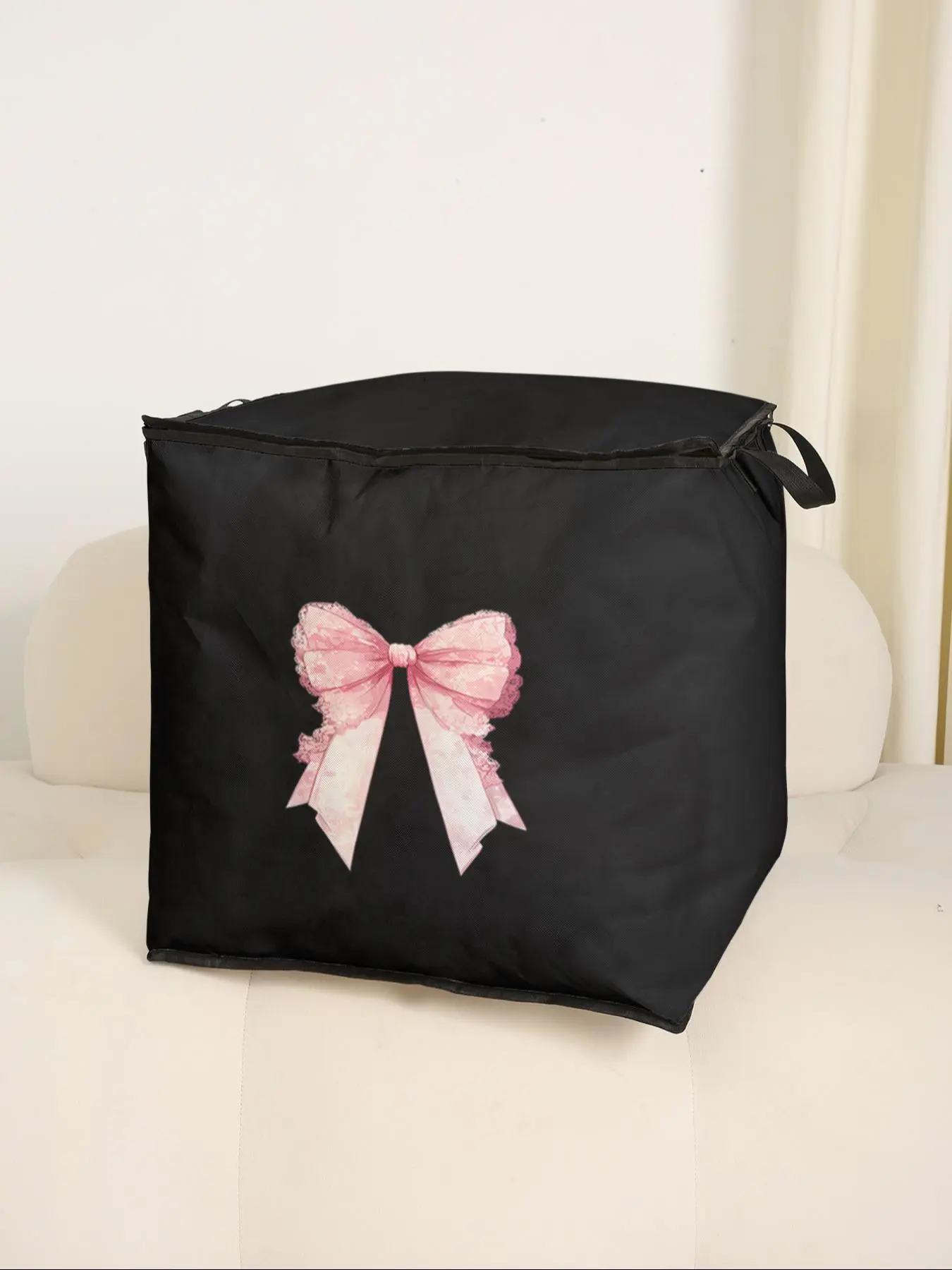 Butterfly Print Thickened Quilt Storage Bag,cute Practical Kids Bedding Organizer,durable Material,easy Carry Handle,family Use,tidy Blankets Toys, Storage Totes