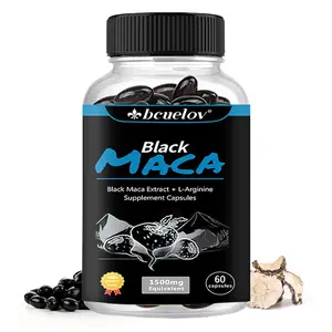 Bcuelov Black Maca and L-Arginine Health Supplement, Supports Energy, Endurance, Vitality, 60 Capsules
