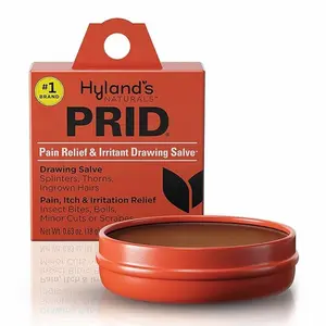 Hyland's PRID Drawing Salve, Topical Skin Irritation Relief, For Splinters, Thorns, Ingrown Hairs, Itch Relief for Bug Bites, Boils, Minor Cuts and Scrapes, 18 Grams