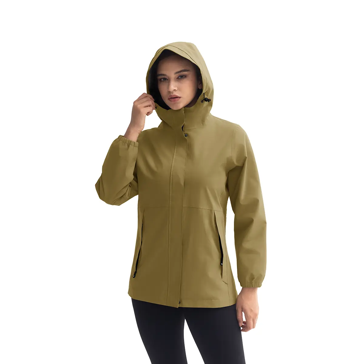 TBMPOY Women's Lightweight Rain Long Jackets Packable with Hooded Outdoor Hiking Waterproof Windbreaker