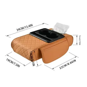 Car Armrest Box Storage Bag, Multifunctional Car Armrest Box Mat, Car Tissue Box, Car Console Organizer, Central Elbow Heightening Mat, Car Interior Accessories, Armrest Storage Tray#TOP PICKS