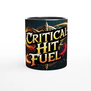 Critical Hit Fuel Ceramic Coffee Mug – 11oz Adventurer’s Companion