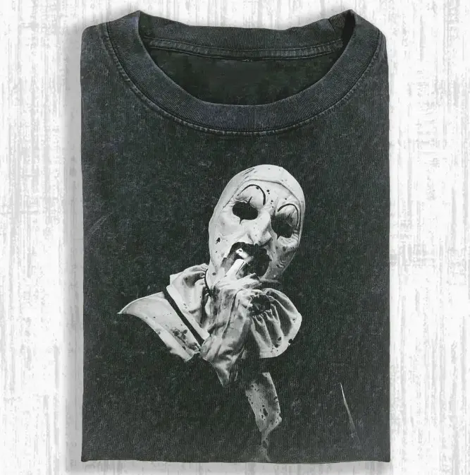 Art the clown t-shirt, Funny Halloween Shirt, Unisex T-Shirt, Y2K 90s Graphic Shirt, gift for her, him, Womenswear Top, Halloween Shirt