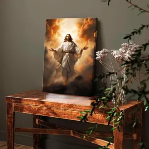 Religious Jesus Christ Divine Mercy Portrait Canvas Wall Art - Christian Wall Decor Ornaments for Living Room, Prayer Room