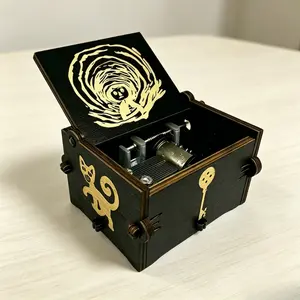 Dreaming Music Box Coraline Musical Gift Hand Crank Engraved Boxes Black Birthday New Year's Day Valentine's Day Gift for Her Him Collectible Decoration