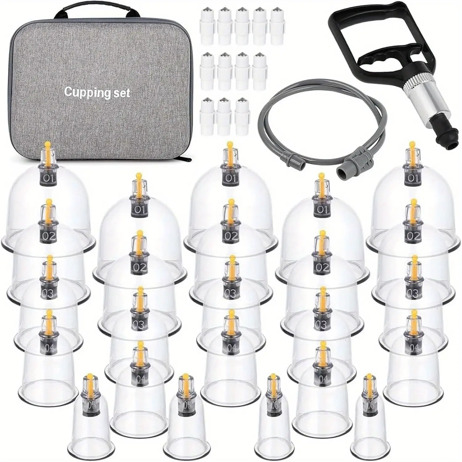 Cupping Set Professional Chinese Acupoin Cupping Sets Portable Suction Cupping Set with Vacuum Magnetic Pump Cupping Massage Kit Travel Case