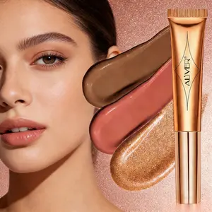 Aliver Multifunctional Makeup Brush 15g/0.52oz, Highlighter Liquid/cheek Cream/foundation Gel, Soft Application, Long-Lasting Natural Gloss