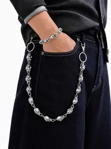 Wallet Keychain Skull Pants Jeans Keychains for Key Wallet Chain Hip-Hop Goth Clothing Accessories high-end men Durable Metal Construction